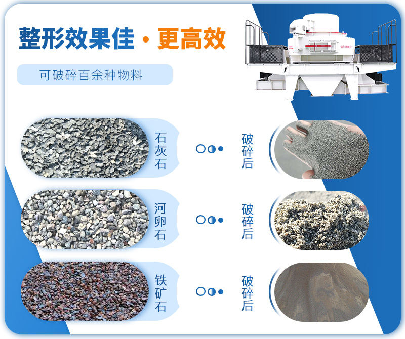 制砂機(jī)成品粒度多樣化，各種石料都不怕